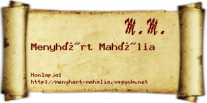Menyhért Mahália névjegykártya
